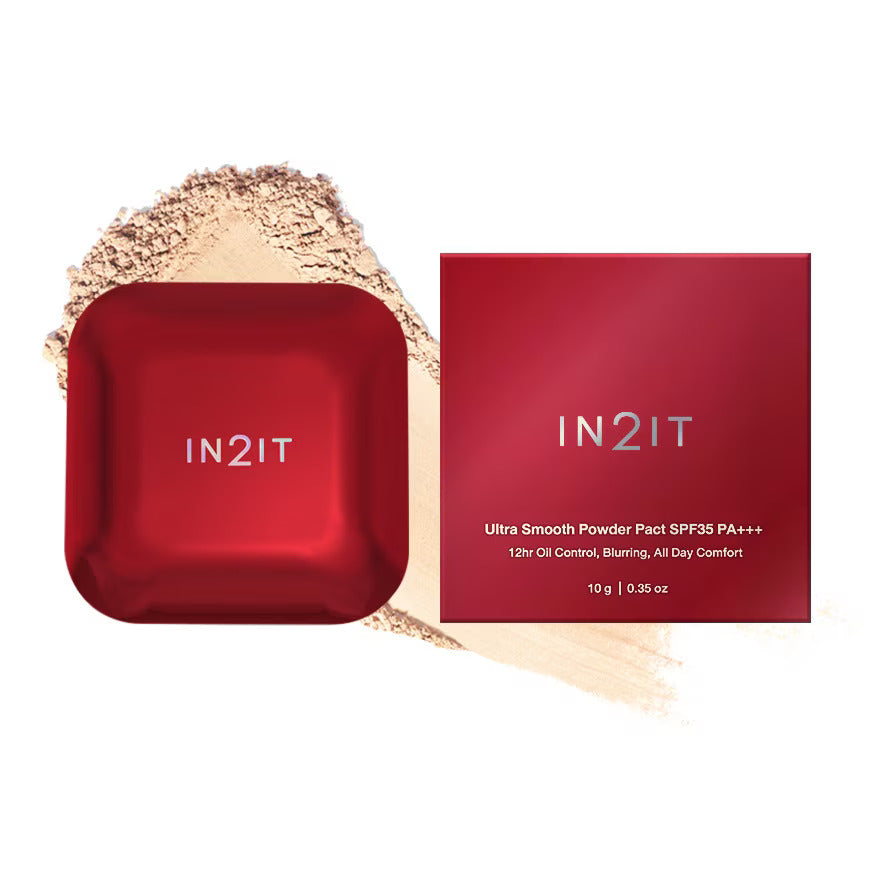 IN2IT ULTRA SMOOTH POWDER PACT SPF35 PA+++ FACE POWDER - MATTE COMPACT POWDER SPF 35