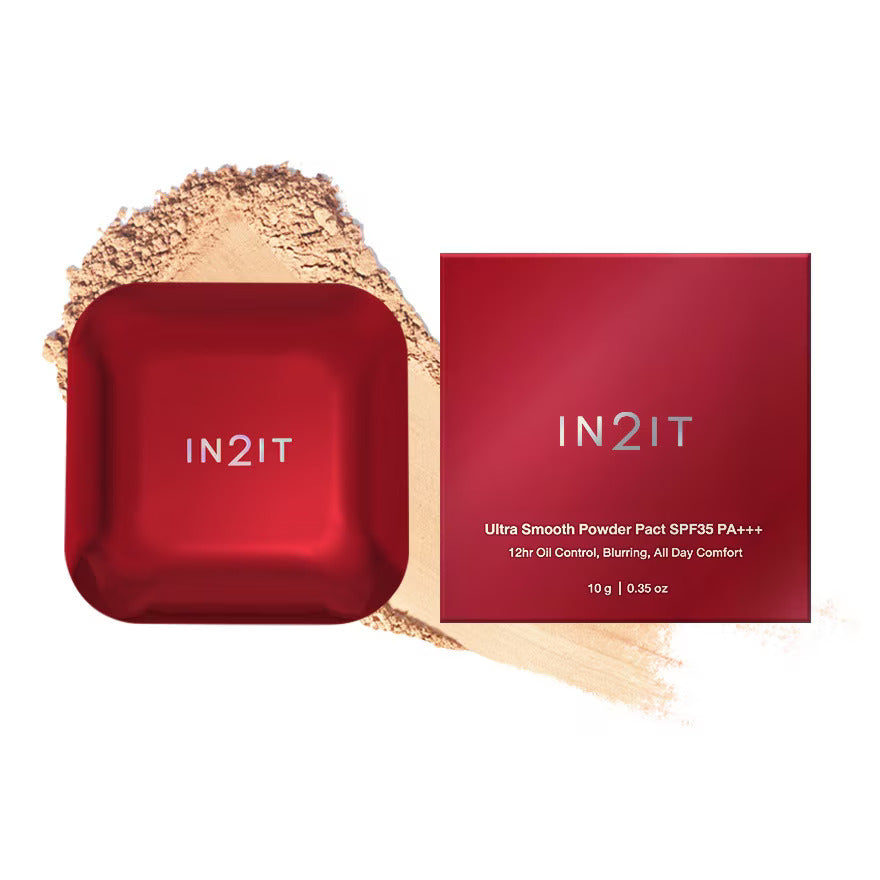 IN2IT ULTRA SMOOTH POWDER PACT SPF35 PA+++ FACE POWDER - MATTE COMPACT POWDER SPF 35