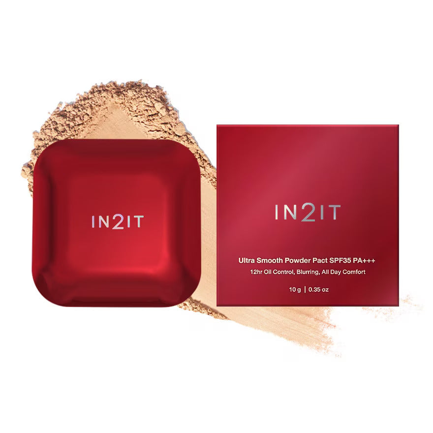 IN2IT ULTRA SMOOTH POWDER PACT SPF35 PA+++ FACE POWDER - MATTE COMPACT POWDER SPF 35
